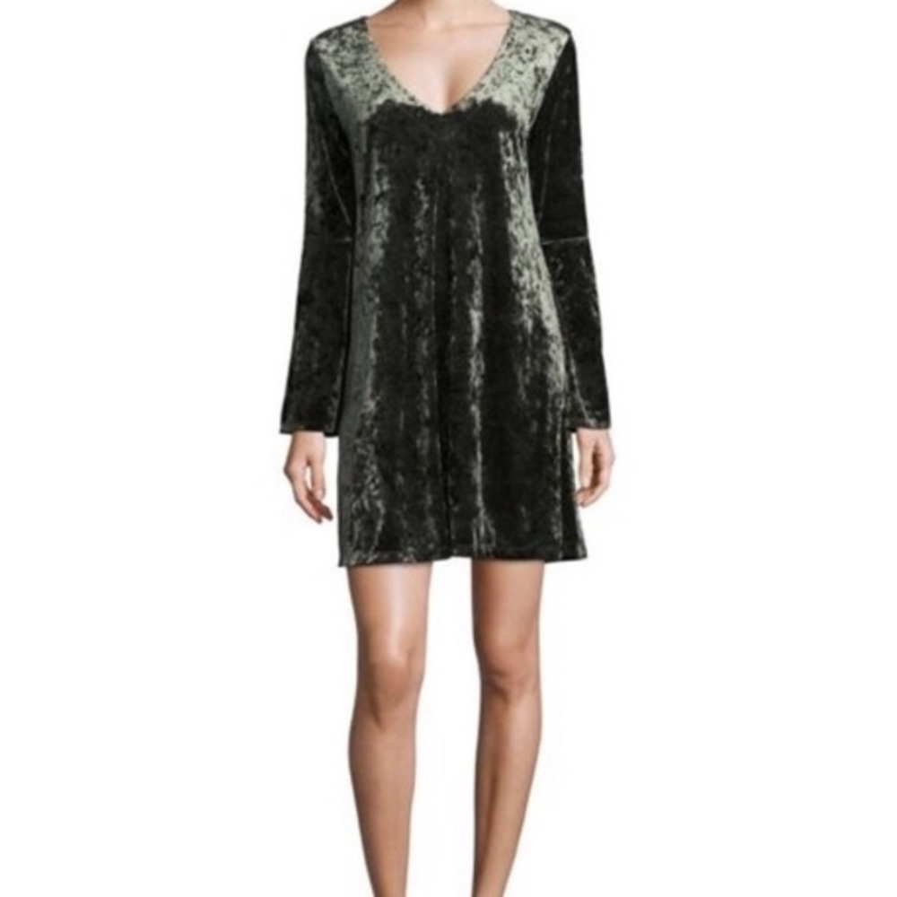 NWT Crushed Velvet Green Flowy Dress Boho